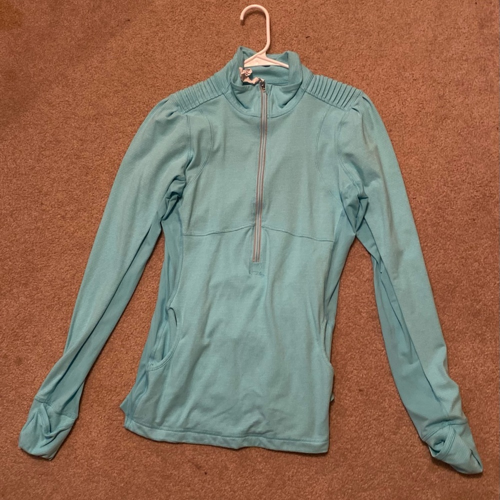 Light blue, size 12 Lululemon zip workout top